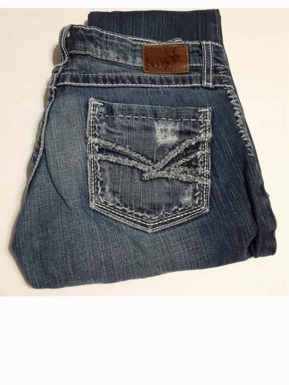 Buckle Women's Dark Blue Distressed Ankle Jeans